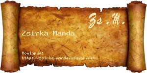 Zsirka Manda névjegykártya